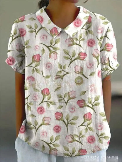 FLORA | Shirt with Flower Prints-Lizabella Fashion