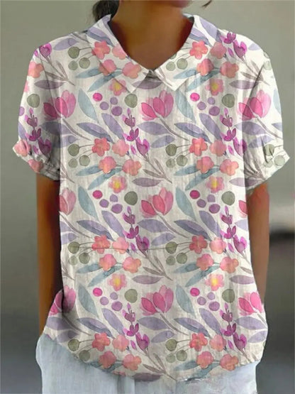 FLORA | Shirt with Flower Prints-Lizabella Fashion