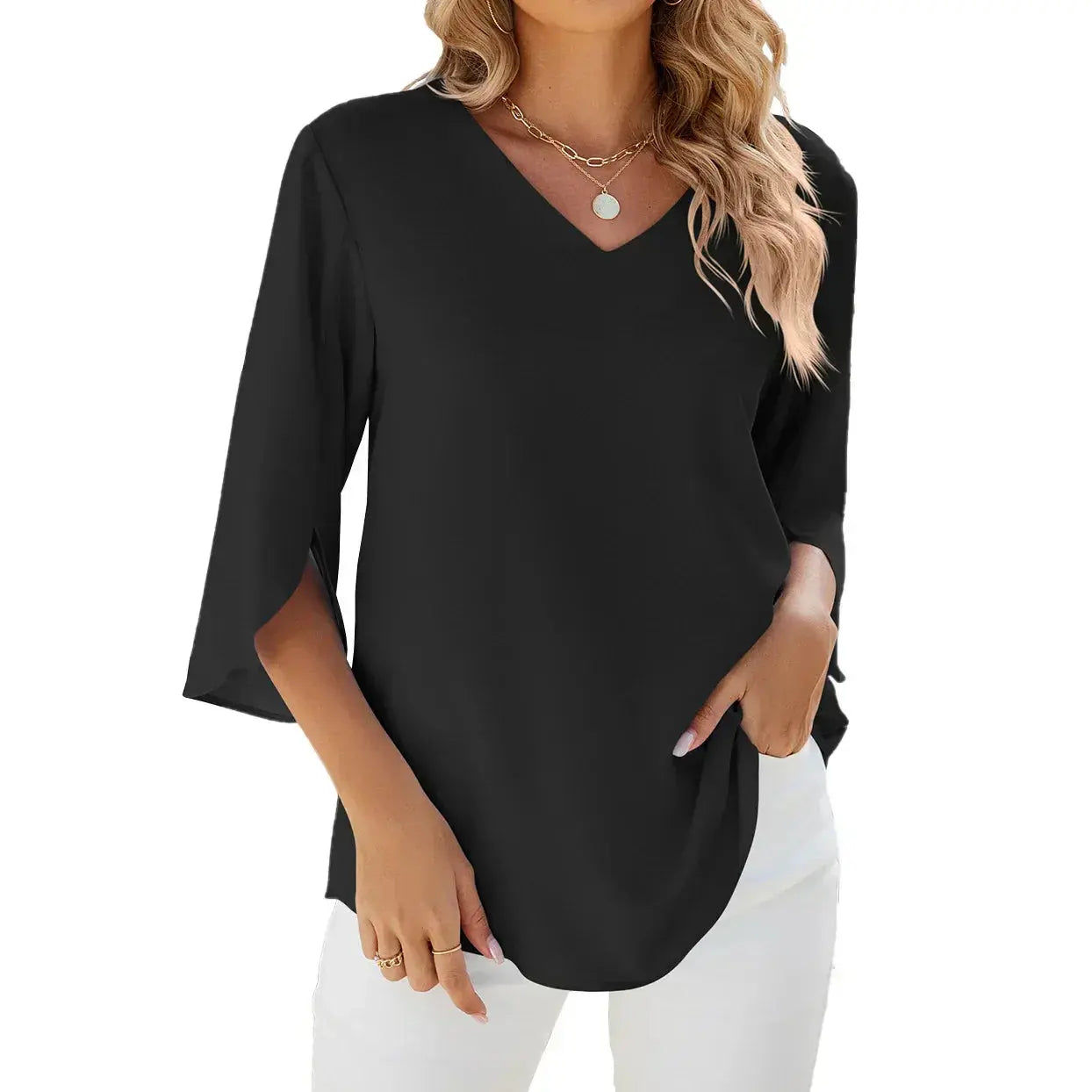 JAMY | V-neck Elegant Blouse-Lizabella Fashion