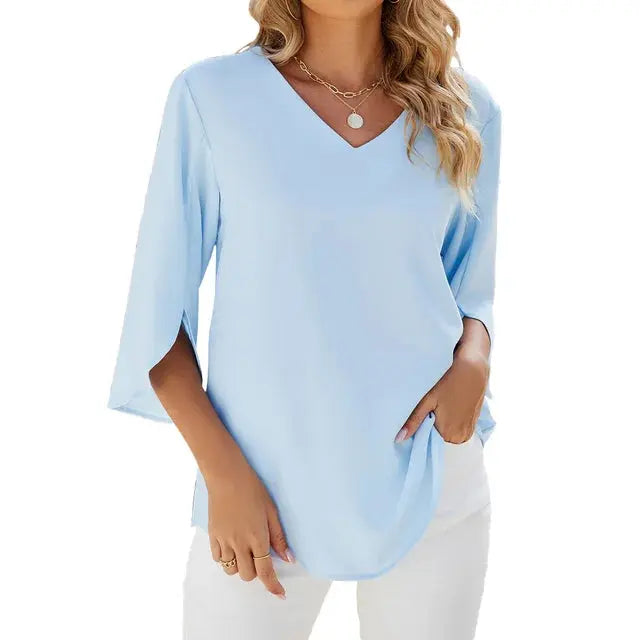 JAMY | V-neck Elegant Blouse-Lizabella Fashion