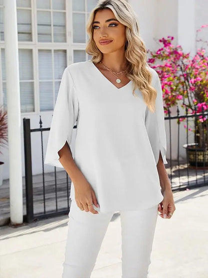 JAMY | V-neck Elegant Blouse-Lizabella Fashion